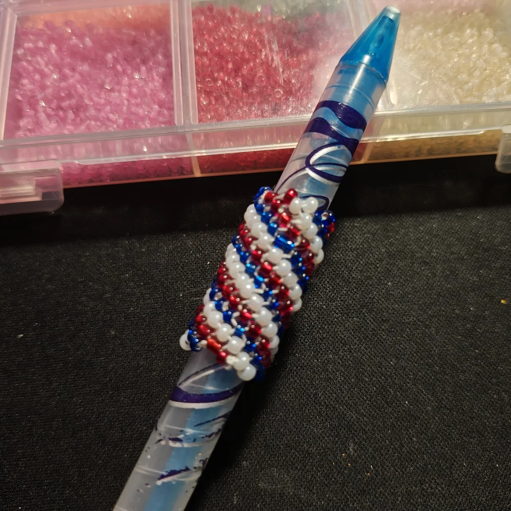 Dreadlock Bead Handmade Red Blue Spiral Seed Bead Hair Jewelry Peyote Loc Charm